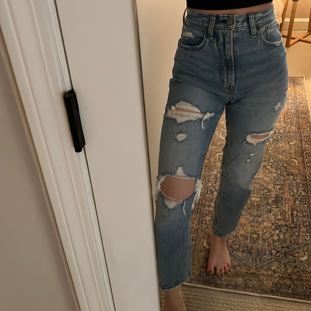 Abercrombie ultra high rise ankle straight curve love